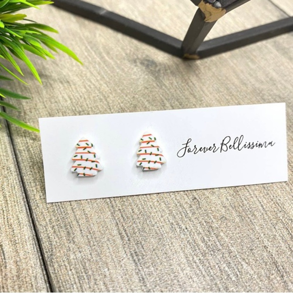 Christmas Tree Cake Earrings